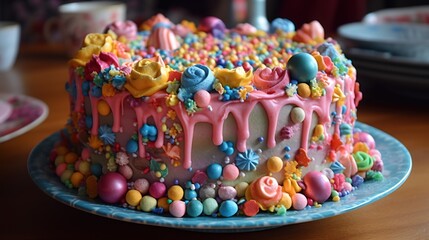 Fototapeta premium Birthday Cakes Generative AI