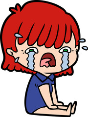 cartoon girl crying