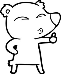 cartoon whistling bear