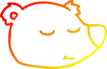 warm gradient line drawing of a cartoon polar bear face