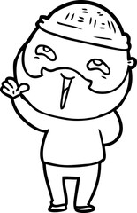 cartoon happy bearded man