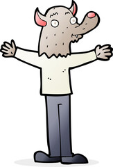 cartoon friendly werewolf