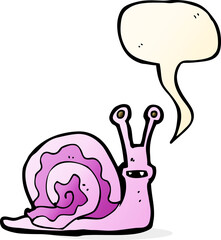 cartoon snail with speech bubble