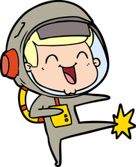 Obraz premium happy cartoon astronaut