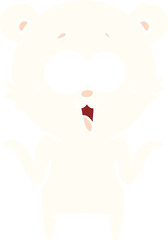 laughing teddy  bear flat color style cartoon