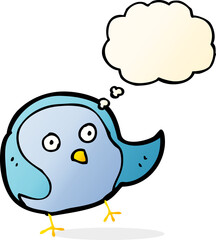 cartoon bird with thought bubble