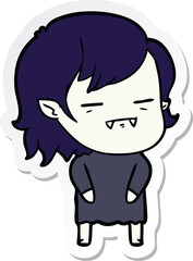 sticker of a cartoon undead vampire girl