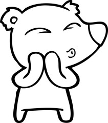 cartoon whistling bear