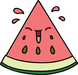 hand drawn quirky cartoon watermelon