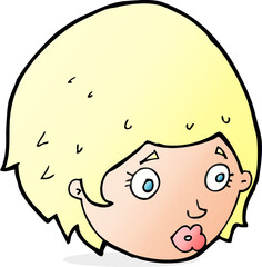 cartoon girl with concerned expression