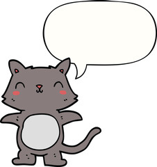 cartoon cat with speech bubble