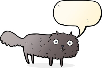 cartoon furry cat with speech bubble