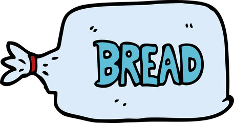 cartoon doodle bread in bag