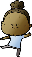 cartoon happy old woman