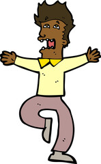 cartoon terrified man