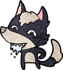 cartoon hungry wolf