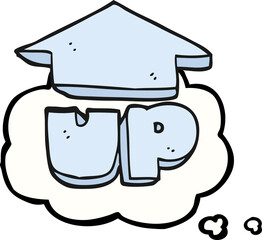 freehand drawn thought bubble cartoon up symbol