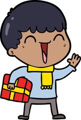 Obraz premium cartoon happy man