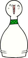 cartoon happy bowling pin