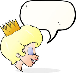 cartoon princess with speech bubble