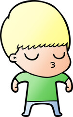 cartoon calm boy
