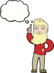 cartoon man with idea with thought bubble