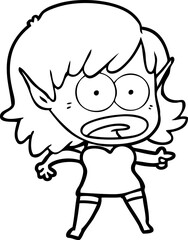 cartoon shocked elf girl