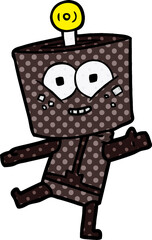 happy cartoon robot dancing
