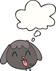 cartoon dog face with thought bubble