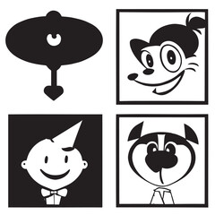 set of people design black