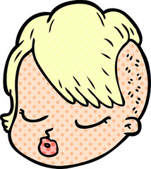 cartoon female face