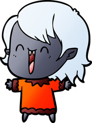 cute cartoon happy vampire girl