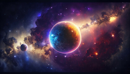 Cosmic background spirituality meditation new quality universal colorful technology design illustration image, generative ai