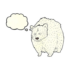 huge polar bear cartoon with thought bubble