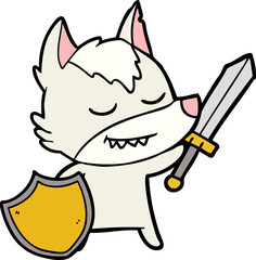 friendly cartoon wolf