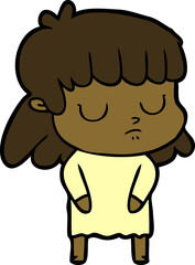 cartoon indifferent woman