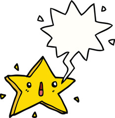 cute cartoon star with speech bubble