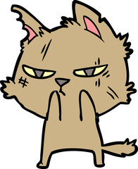 tough cartoon cat