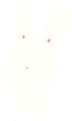 curious bunny flat color style cartoon