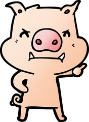 angry cartoon pig