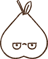 Grumpy Pear Charcoal Drawing