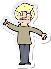 sticker of a cartoon man asking question