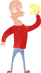 cartoon bald man with wig