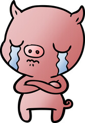 cartoon pig crying