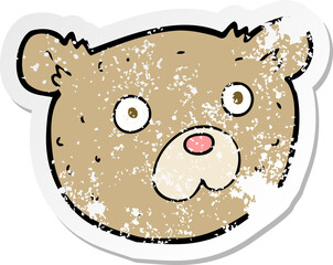 retro distressed sticker of a cartoon teddy bear