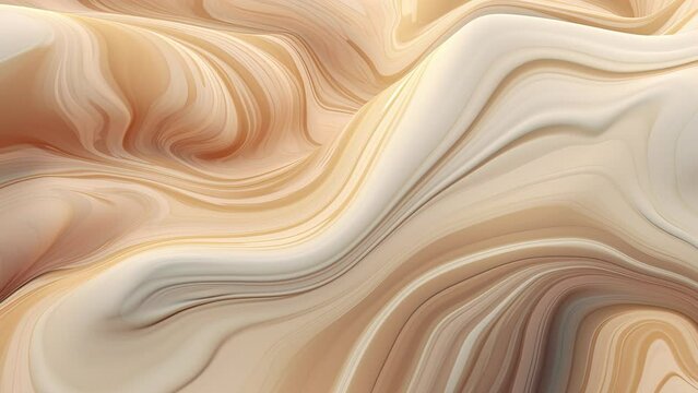 Abstract beige thick layered paint motion video, wavy background movement, psychedelic and calming concept, high quality flowing material, dreamy plastic idea