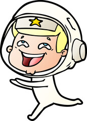 cartoon laughing astronaut
