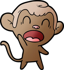 shouting cartoon monkey