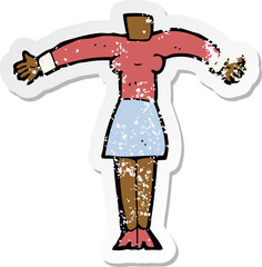 retro distressed sticker of a cartoon female body