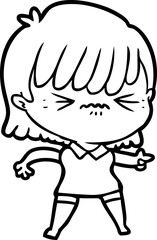 annoyed cartoon girl